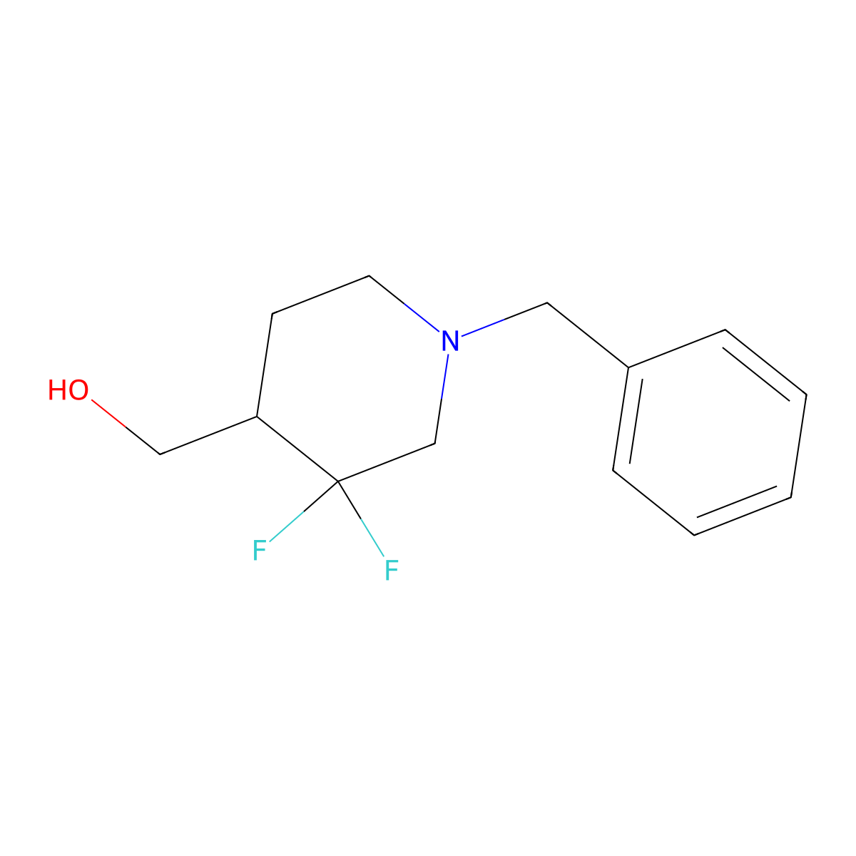 (1-Benzyl-3,3-difluoropiperidin-4-yl)methanol molecular structure, CAS 1303974-07-3