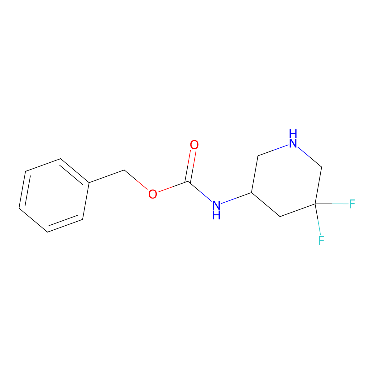 Benzyl (5,5-difluoropiperidin-3-yl)carbamate molecular structure, CAS 1303974-17-5
