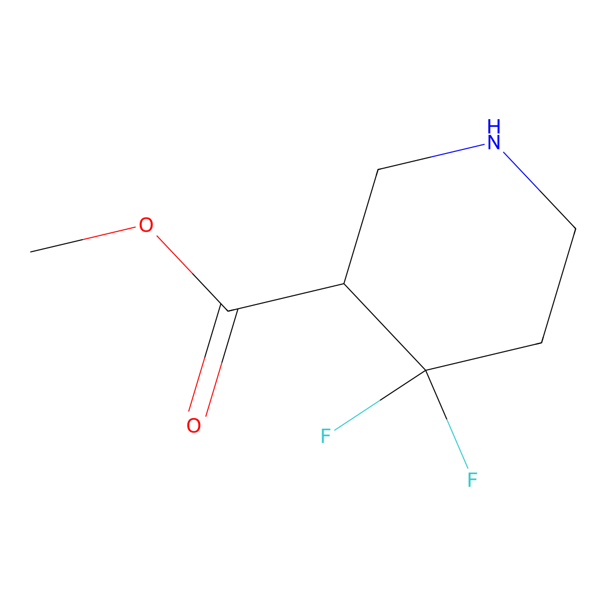 Methyl 4,4-difluoropiperidine-3-carboxylate molecular structure, CAS 1303974-55-1