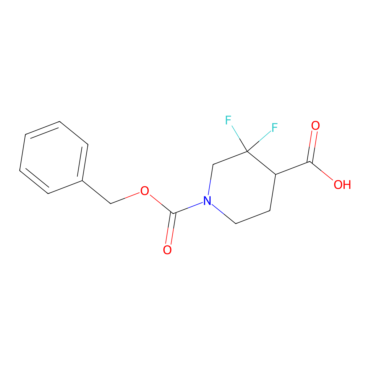 1-[(Benzyloxy)carbonyl]-3,3-difluoropiperidine-4-carboxylic acid molecular structure, CAS 1303974-75-5