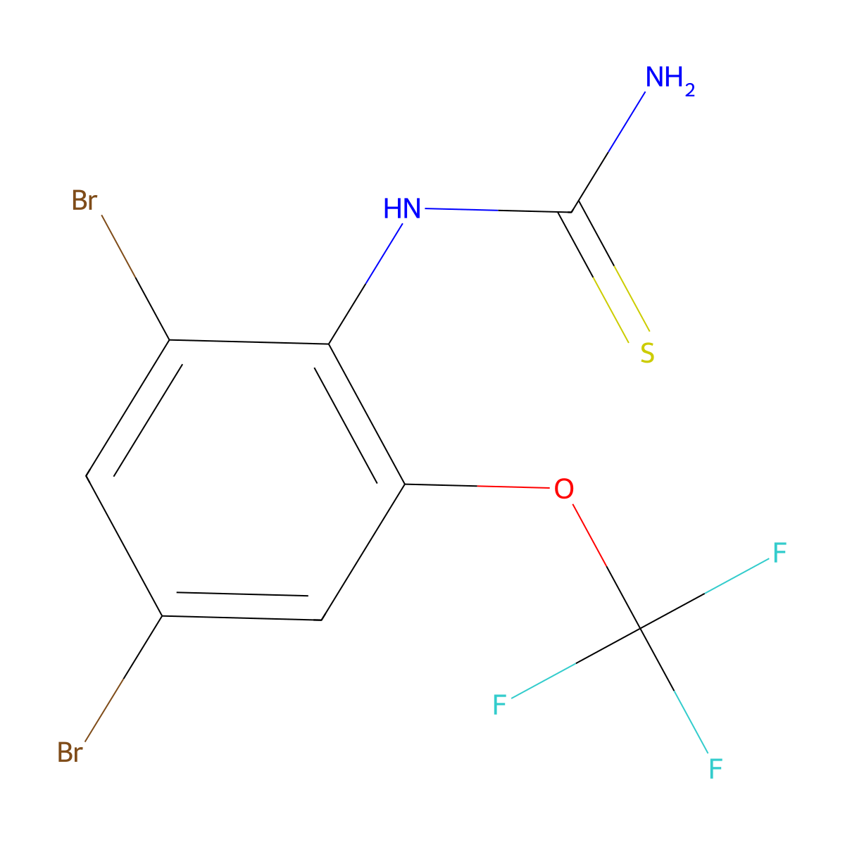 1-(2,4-Dibromo-6-(trifluoromethoxy)phenyl)thiourea molecular structure, CAS 1303993-76-1