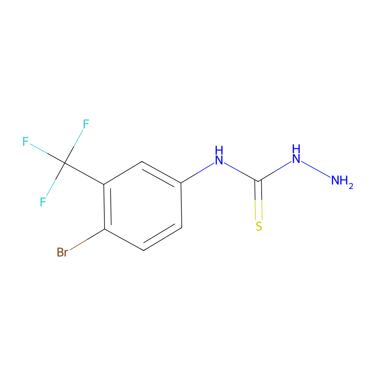 N-(4-Bromo-3-(trifluoromethyl)phenyl)hydrazinecarbothioamide molecular structure, CAS 1303993-77-2