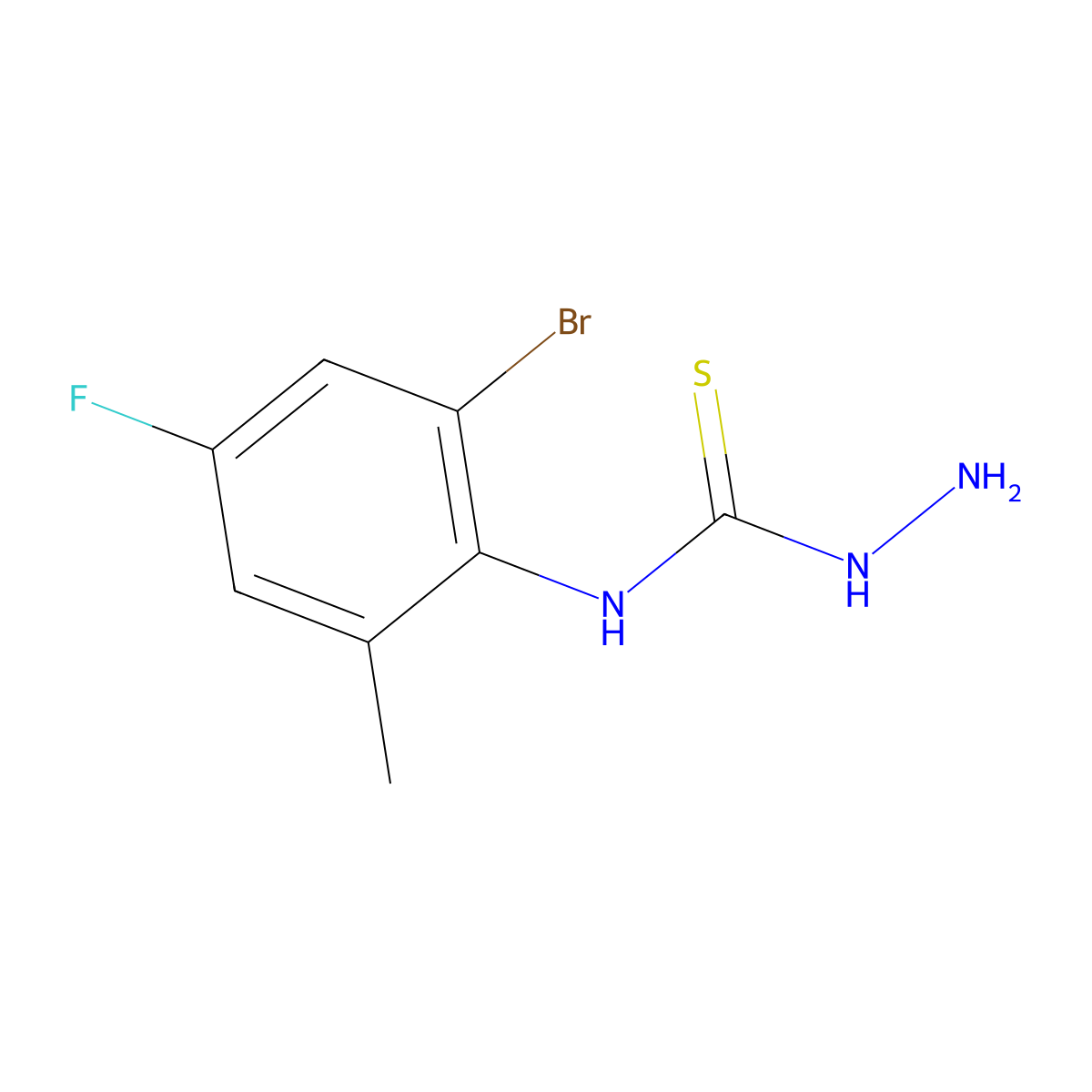 N-(2-Bromo-4-fluoro-6-methylphenyl)hydrazinecarbothioamide molecular structure, CAS 1303994-01-5