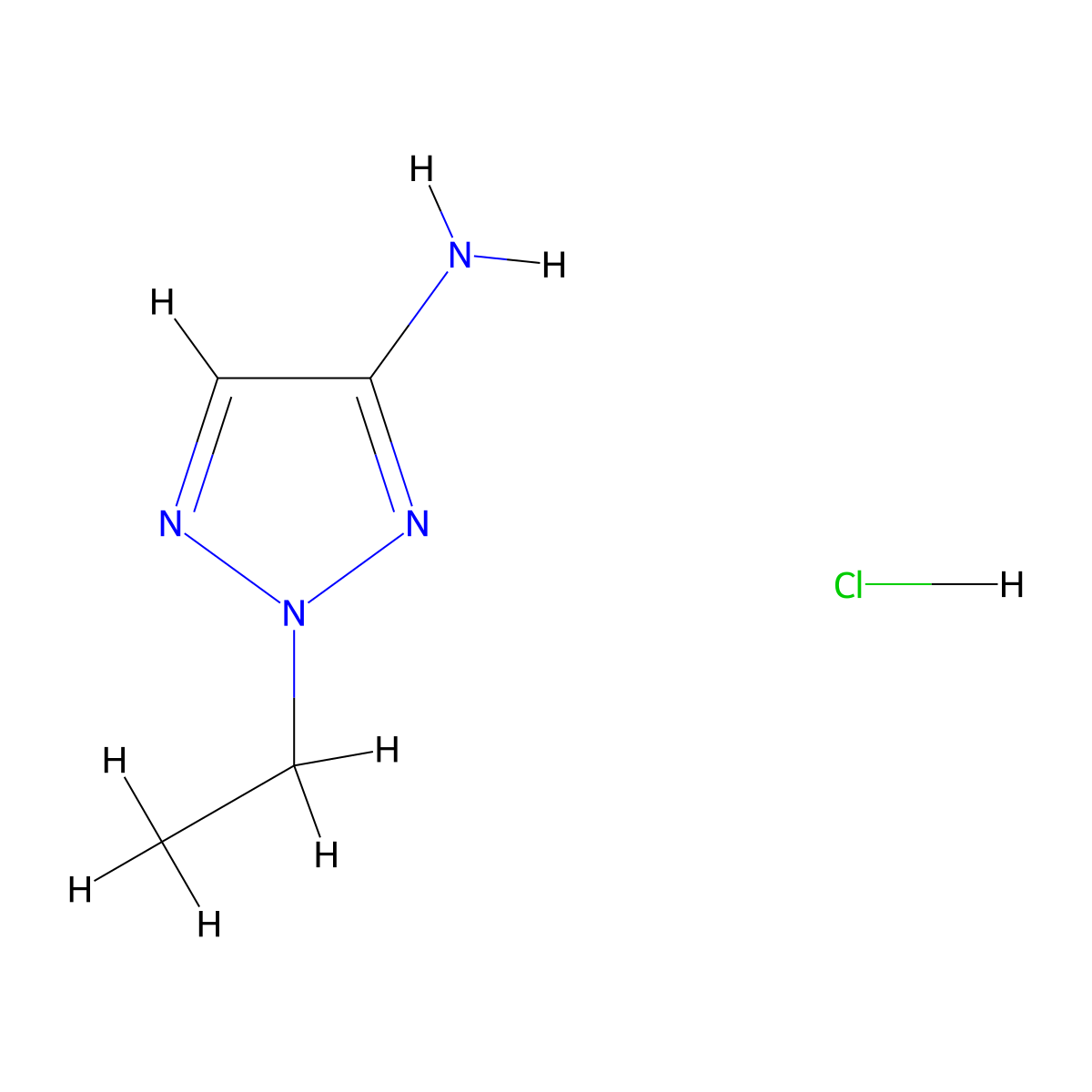 2-ethyl-2H-1,2,3-triazol-4-amine hydrochloride molecular structure, CAS 1303994-03-7