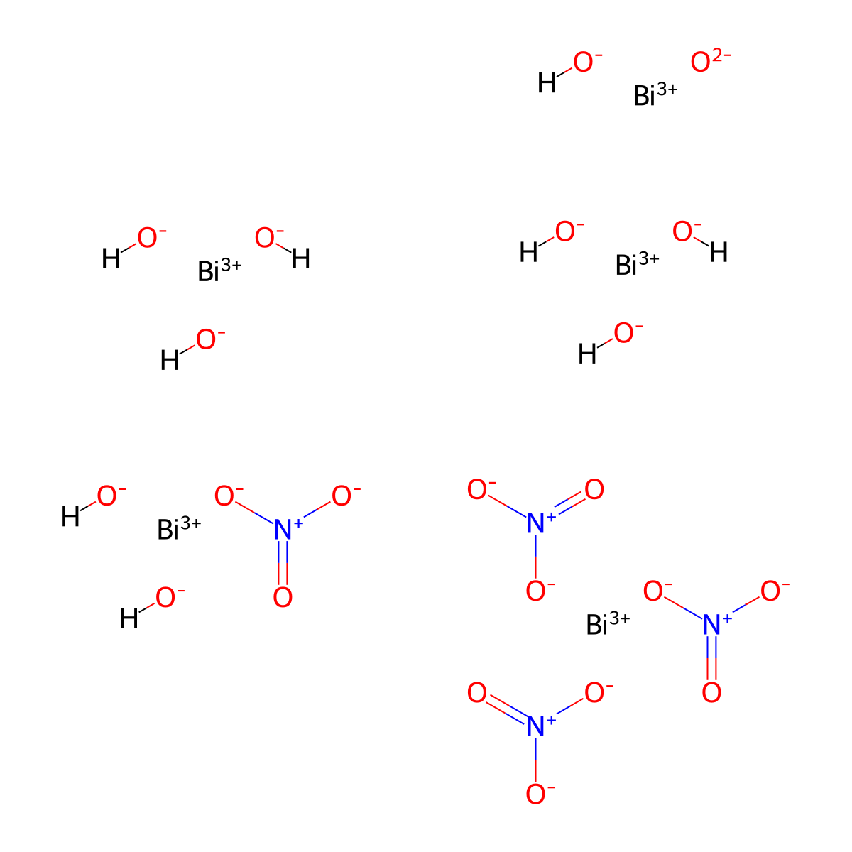 Bismuth Subnitrate molecular structure, CAS 1304-85-4