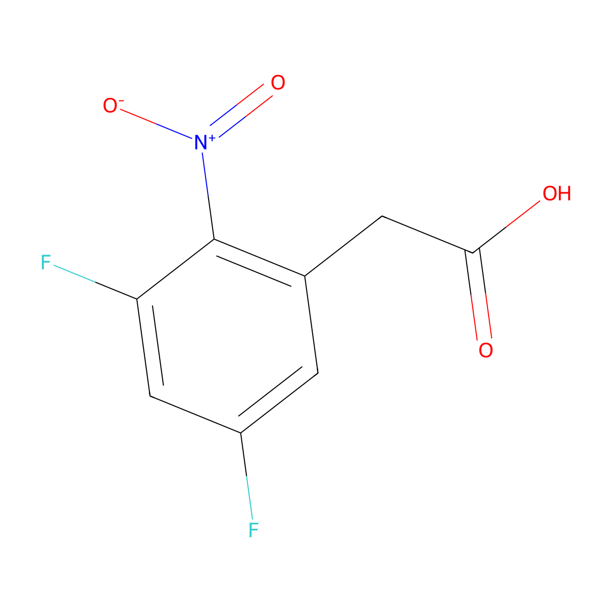 3,5-Difluoro-2-nitrophenylacetic acid molecular structure, CAS 130400-45-2
