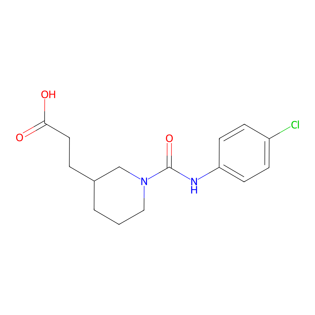 3-{1-[(4-Chloroanilino)carbonyl]-3-piperidyl}propanoic acid molecular structure, CAS 1304005-43-3