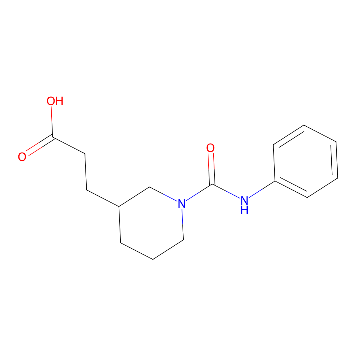 3-[1-(Anilinocarbonyl)piperidin-3-YL]propanoic acid molecular structure, CAS 1304005-45-5