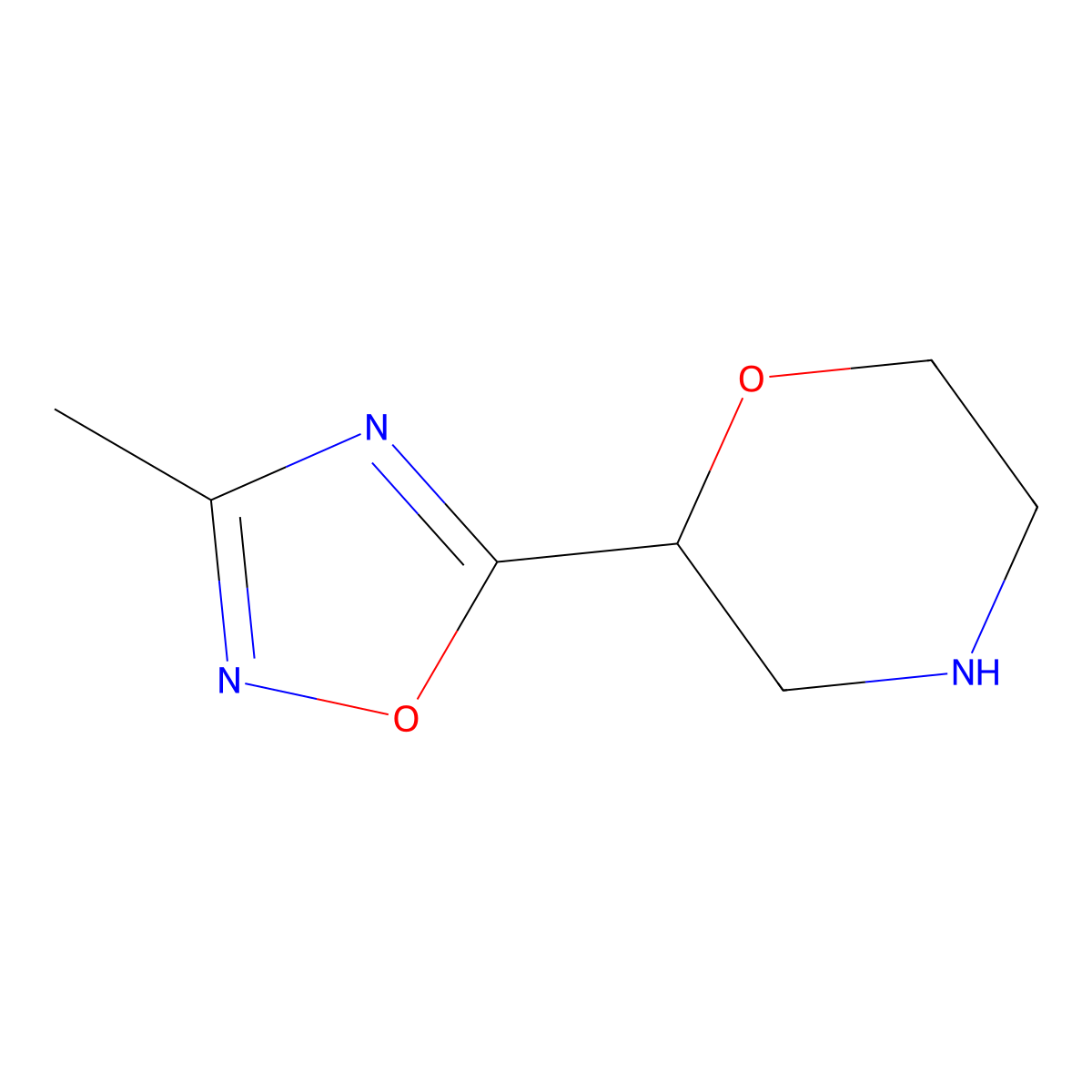 2-(3-Methyl-1,2,4-oxadiazol-5-yl)morpholine molecular structure, CAS 1304007-87-1