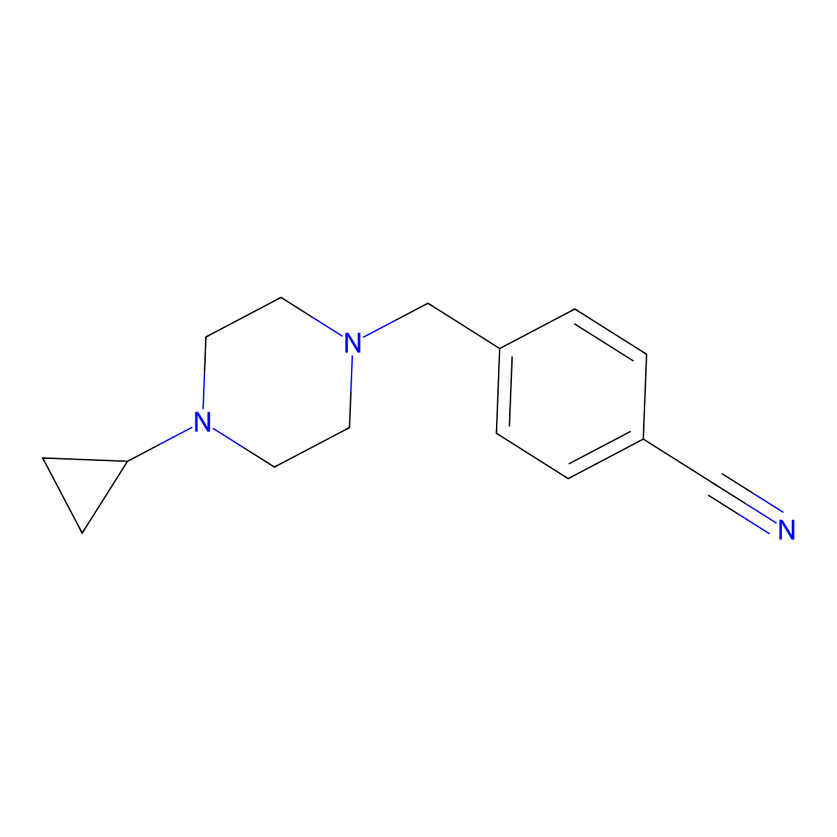4-[(4-Cyclopropyl-1-piperazinyl)methyl]benzonitrile molecular structure, CAS 1304023-53-7