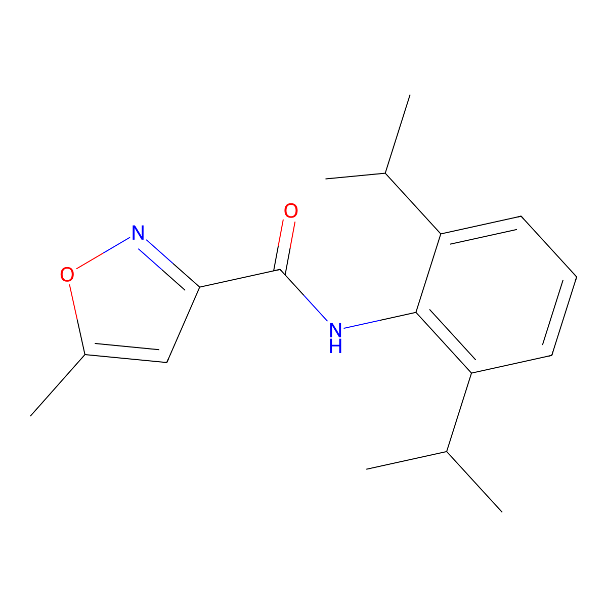 3-Isoxazolecarboxamide, N-(2,6-bis(1-methylethyl)phenyl)-5-methyl- molecular structure, CAS 130403-04-2