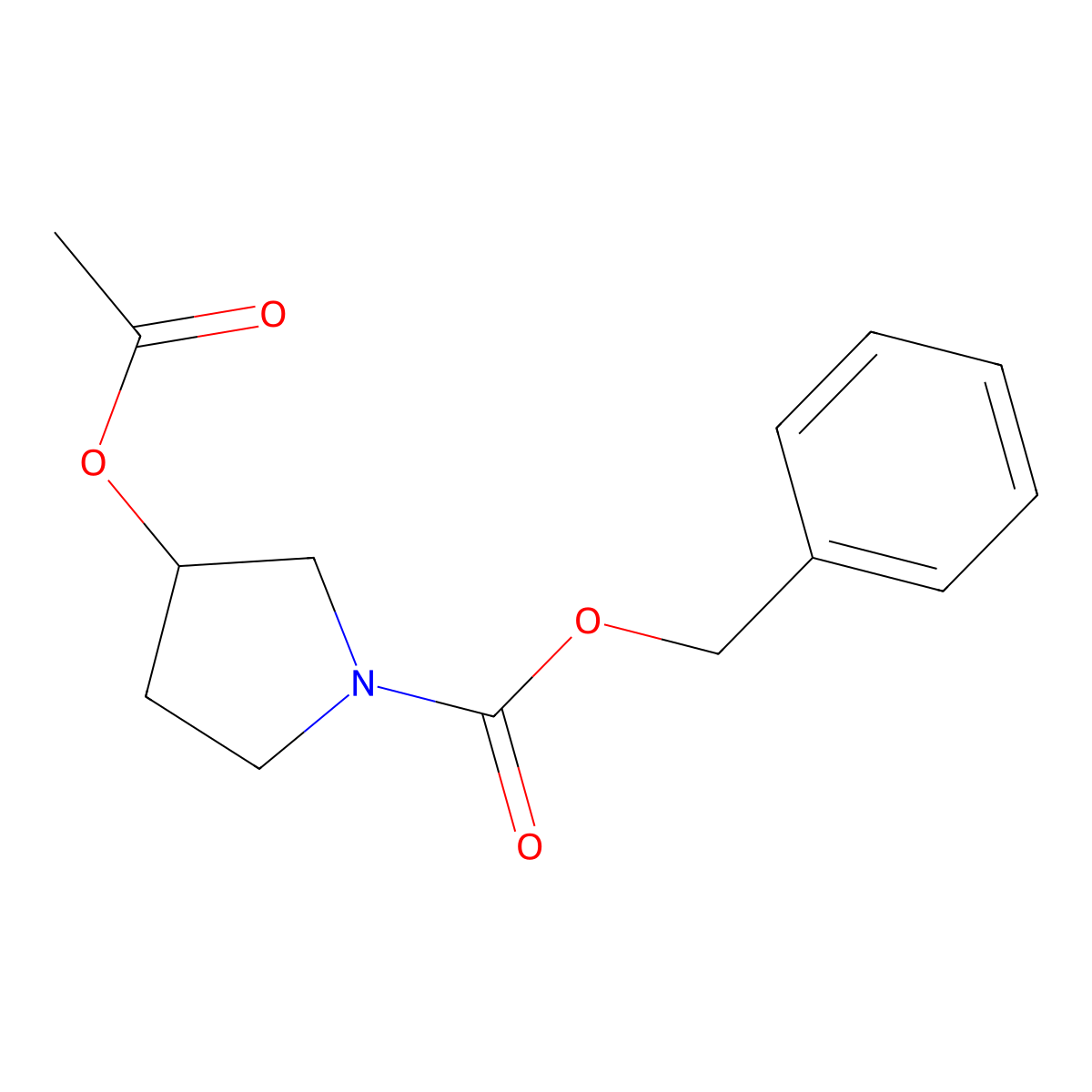 benzyl (3S)-3-(acetyloxy)pyrrolidine-1-carboxylate molecular structure, CAS 130403-93-9