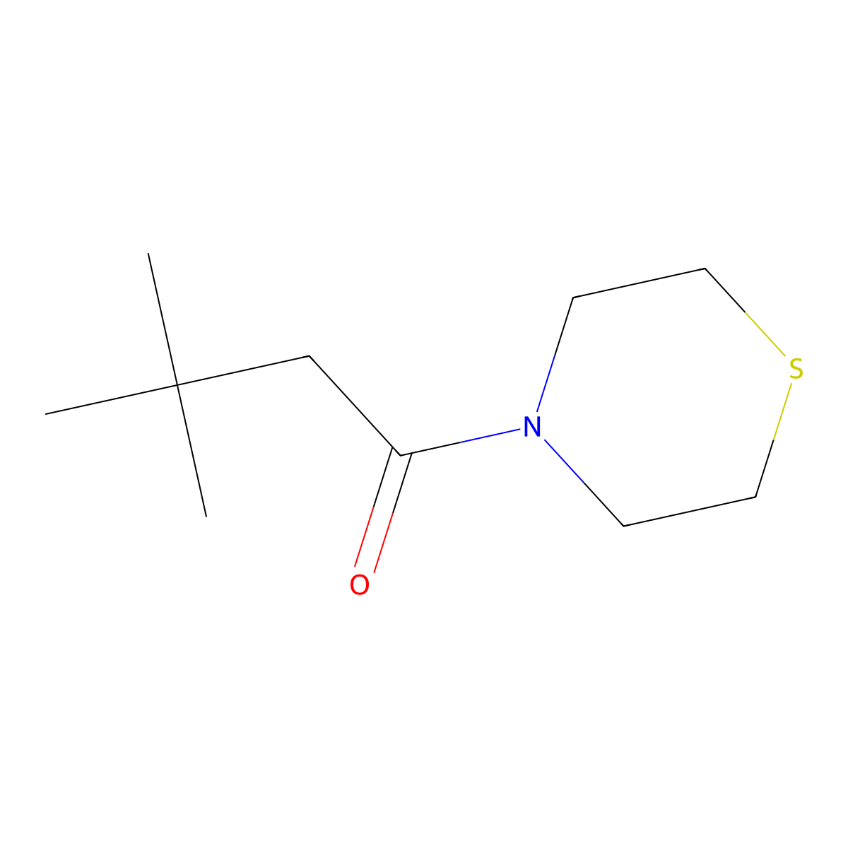 3,3-Dimethyl-1-(thiomorpholin-4-yl)butan-1-one molecular structure, CAS 1304038-53-6