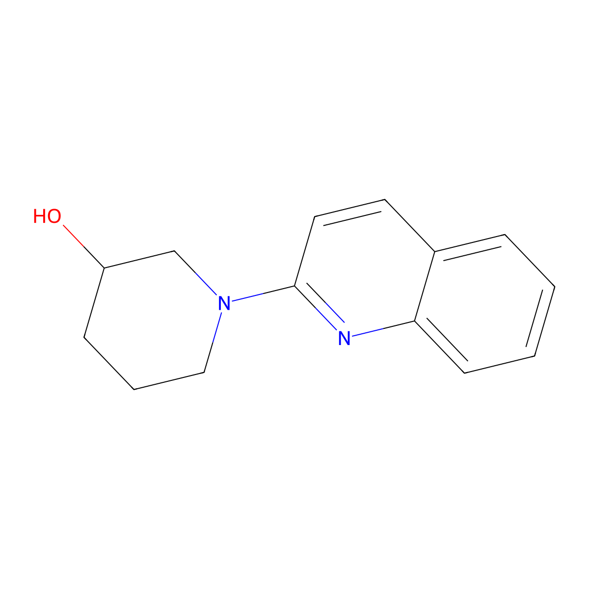 1-Quinolin-2-ylpiperidin-3-ol molecular structure, CAS 1304049-71-5