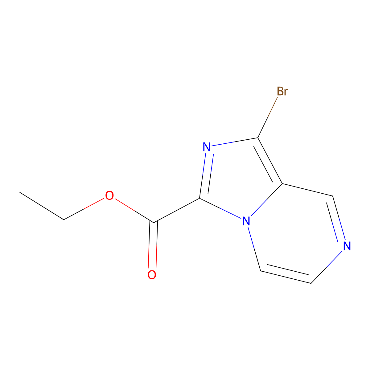 Ethyl 1-bromoimidazo(1,5-a)pyrazine-3-carboxylate molecular structure, CAS 1304064-99-0