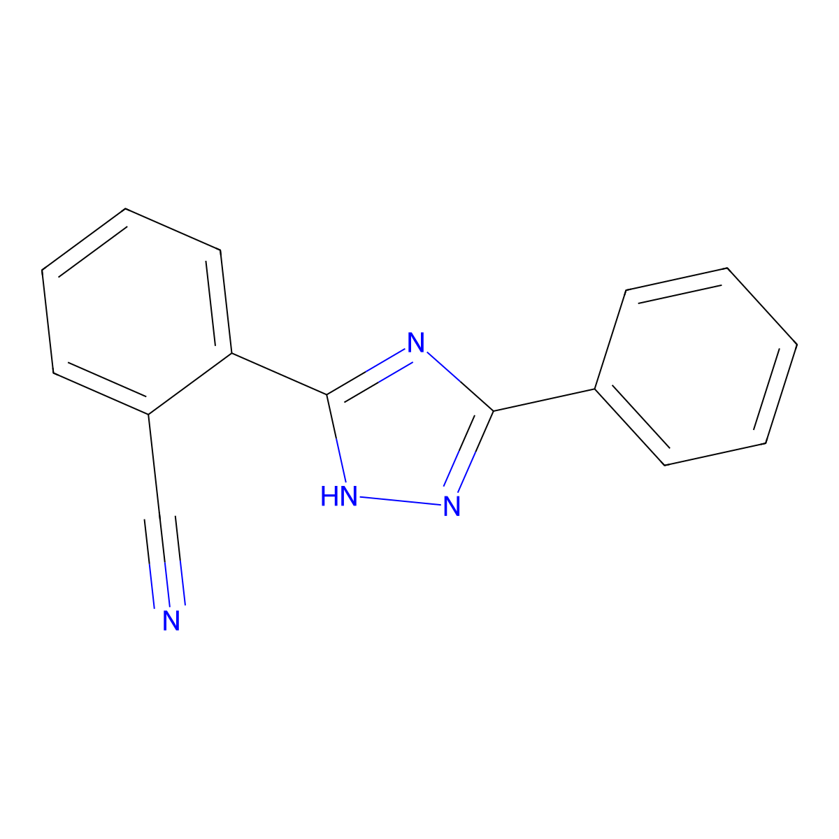 2-(3-Phenyl-1H-1,2,4-triazol-5-yl)benzonitrile molecular structure, CAS 130407-96-4