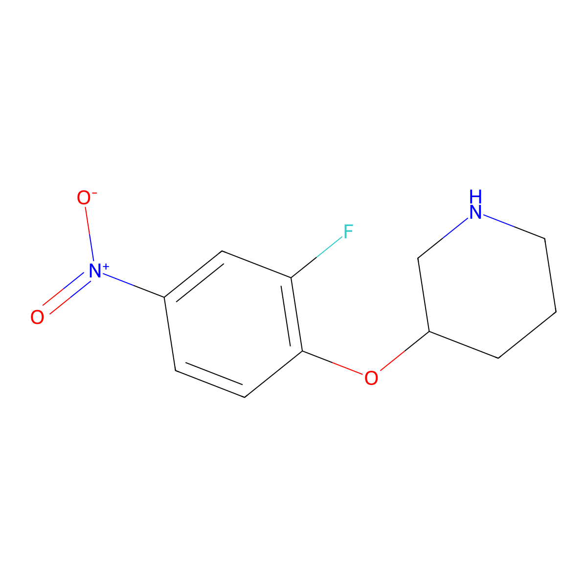 3-(2-Fluoro-4-nitrophenoxy)piperidine molecular structure, CAS 1304078-01-0