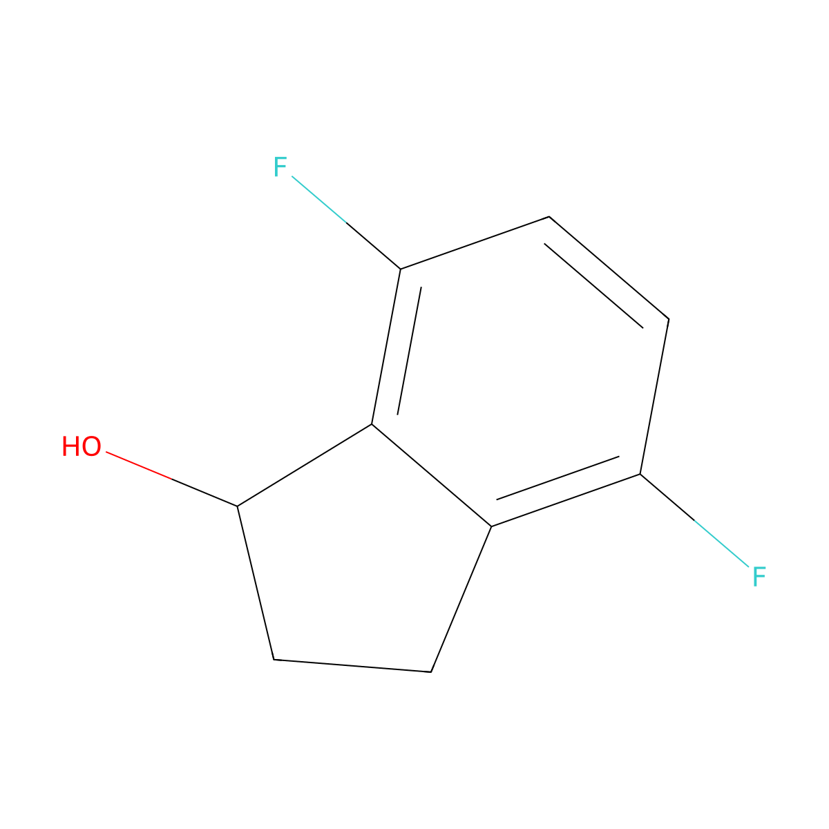 4,7-difluoro-2,3-dihydro-1H-inden-1-ol molecular structure, CAS 130408-17-2