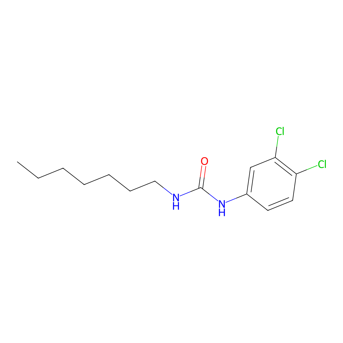 Urea,n-(3,4-dichlorophenyl)-n-heptyl- molecular structure, CAS 13041-40-2