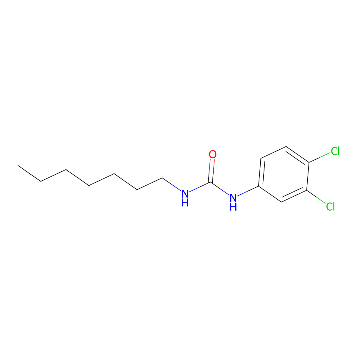 Urea,n-(3,4-dichlorophenyl)-n-heptyl- molecular structure, CAS 13041-40-2
