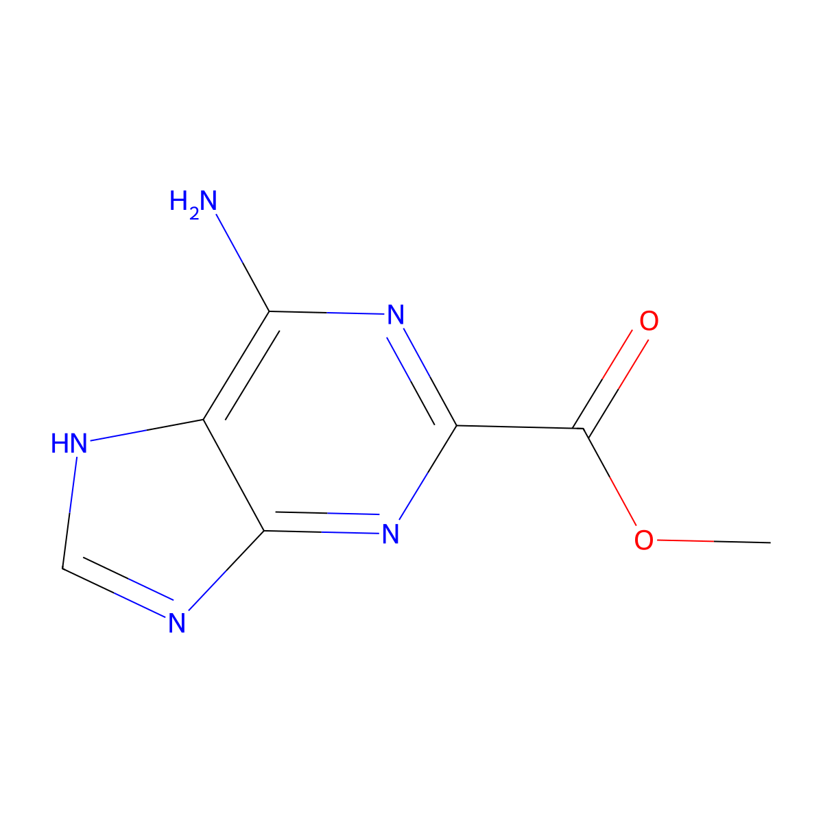 methyl 6-amino-1H-purine-2-carboxylate molecular structure, CAS 130413-38-6