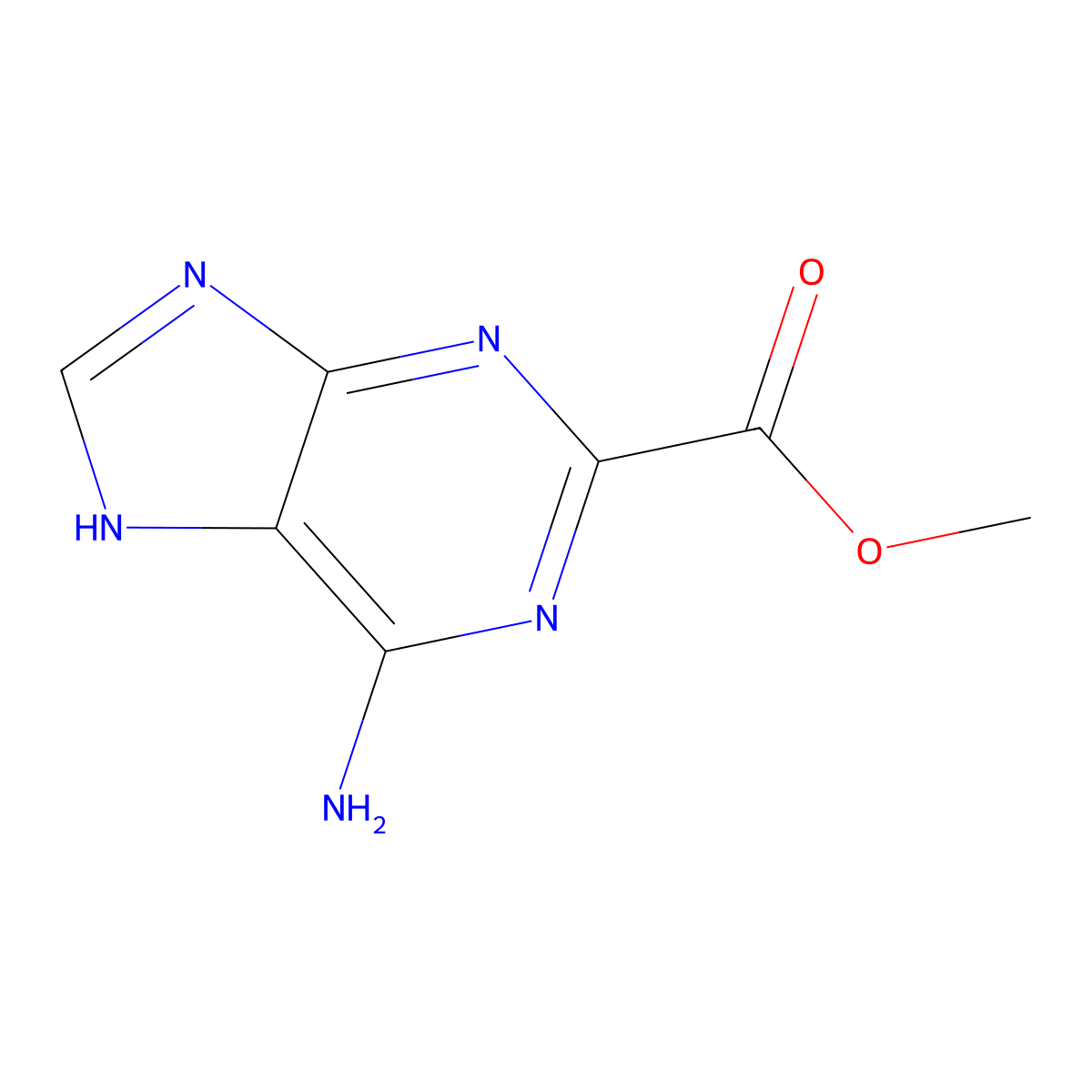 methyl 6-amino-1H-purine-2-carboxylate molecular structure, CAS 130413-38-6
