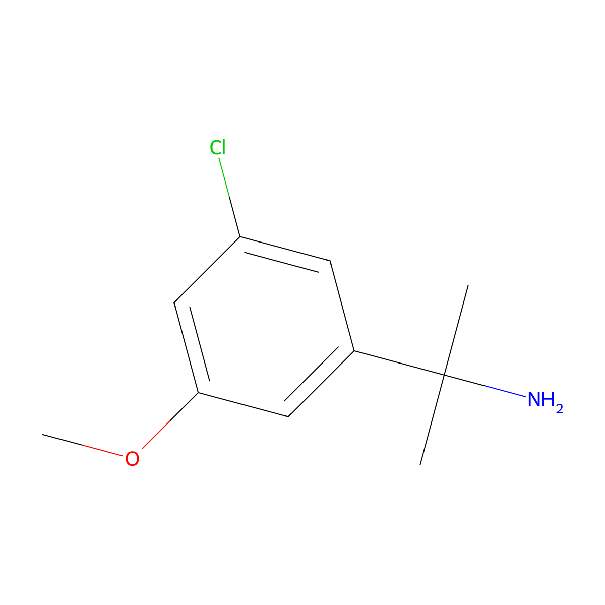 2-(3-Chloro-5-methoxyphenyl)propan-2-amine molecular structure, CAS 130416-55-6