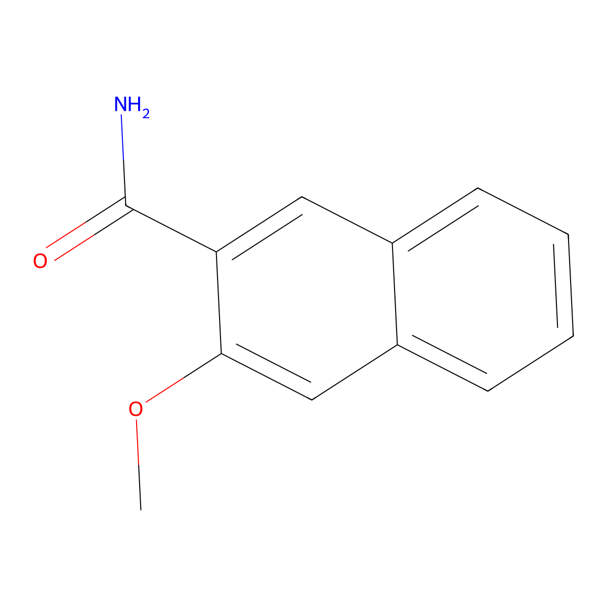 3-Methoxynaphthalene-2-carboxamide molecular structure, CAS 13042-06-3