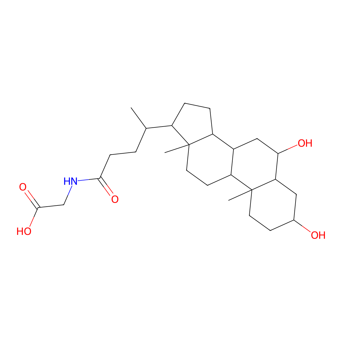 Glycohyodeoxycholic acid molecular structure, CAS 13042-33-6