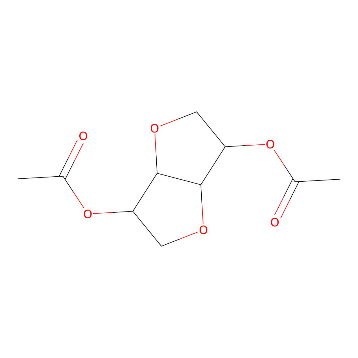 (3R,3aR,6S,6aR)-Hexahydrofuro[3,2-b]furan-3,6-diyl diacetate molecular structure, CAS 13042-38-1