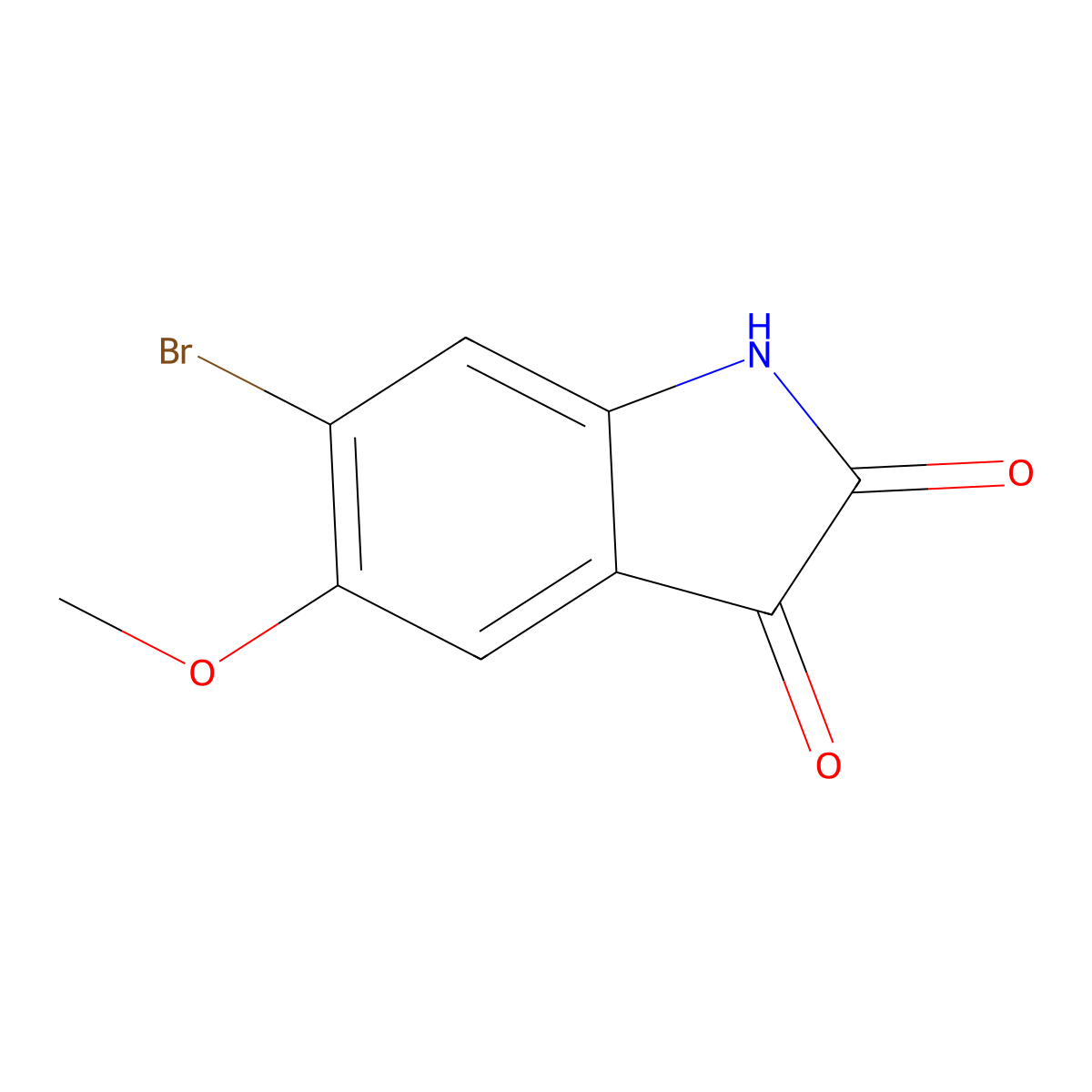 6-broMo-5-Methoxyindoline-2,3-dione molecular structure, CAS 130420-78-9