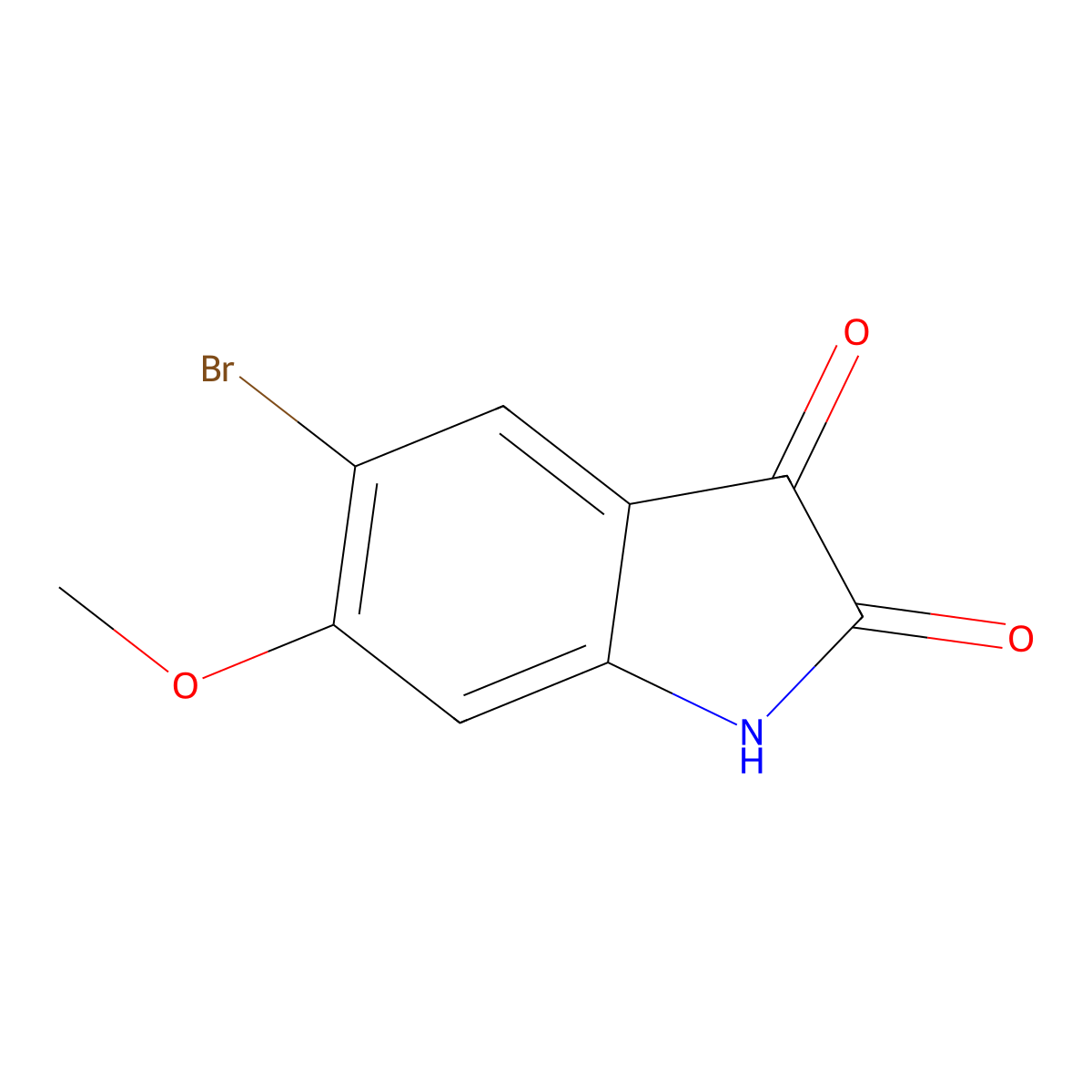 5-bromo-6-methoxy-1H-indole-2,3-dione molecular structure, CAS 130420-85-8