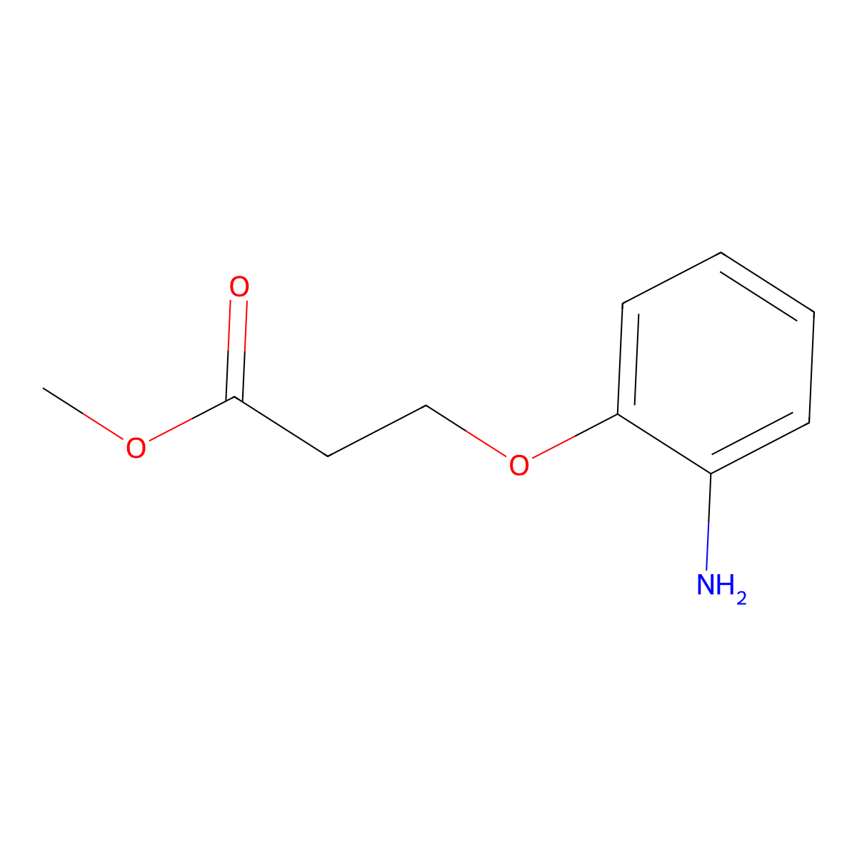 Methyl 3-(2-aminophenoxy)propanoate molecular structure, CAS 1304208-25-0