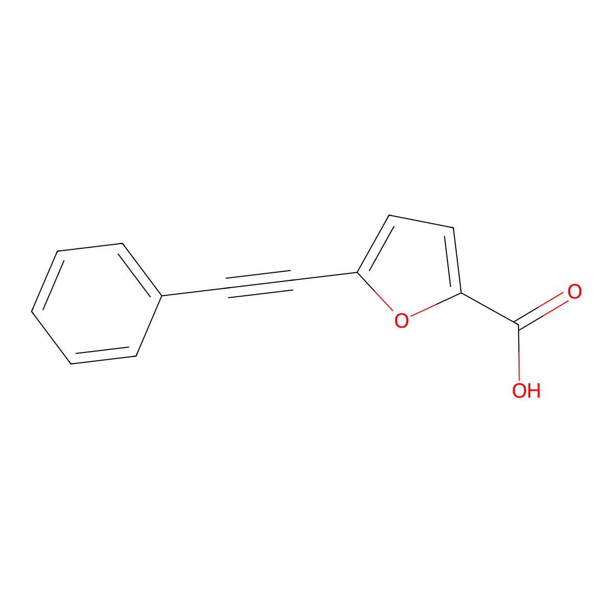 5-(Phenylethynyl)furan-2-carboxylic acid molecular structure, CAS 130423-83-5