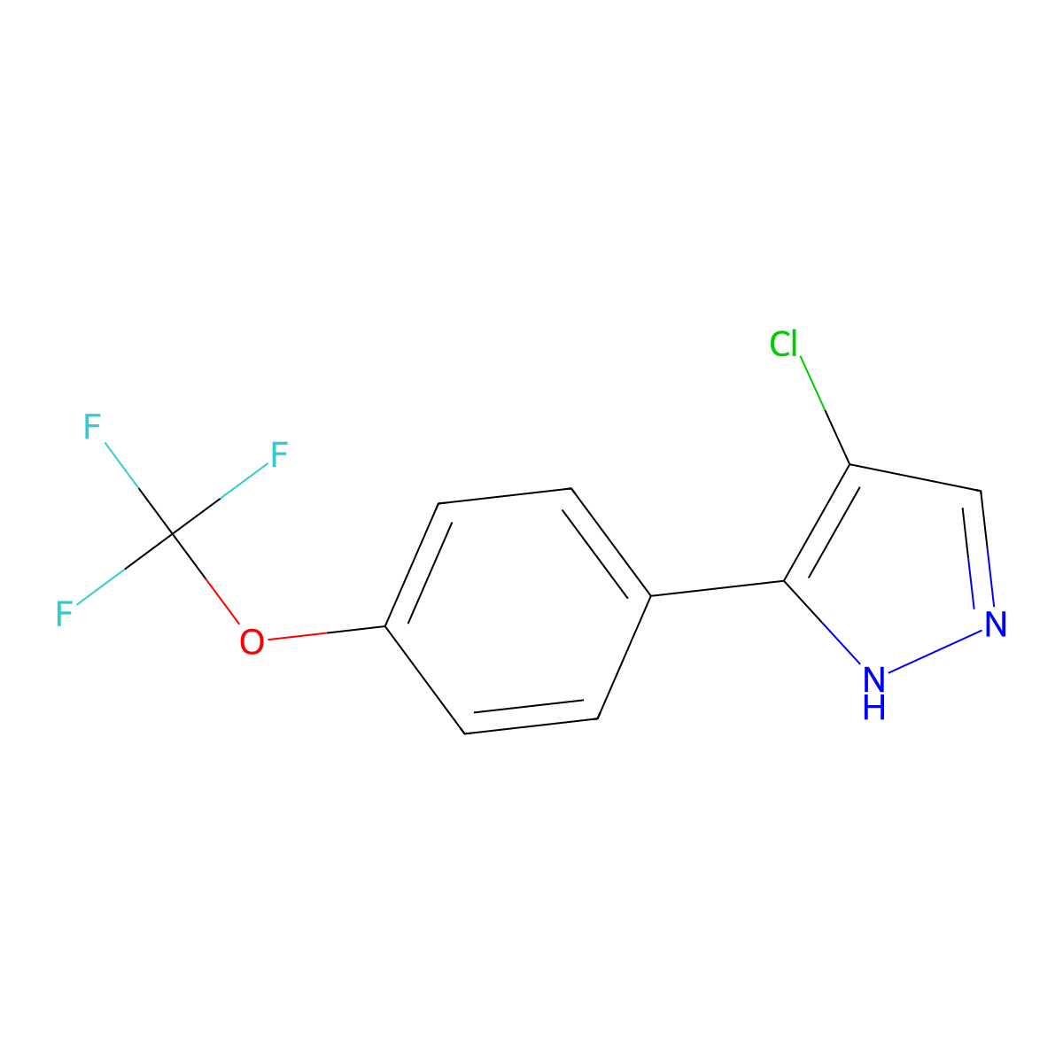 4-chloro-3-[4-(trifluoromethoxy)phenyl]-1H-pyrazole molecular structure, CAS 1304255-05-7
