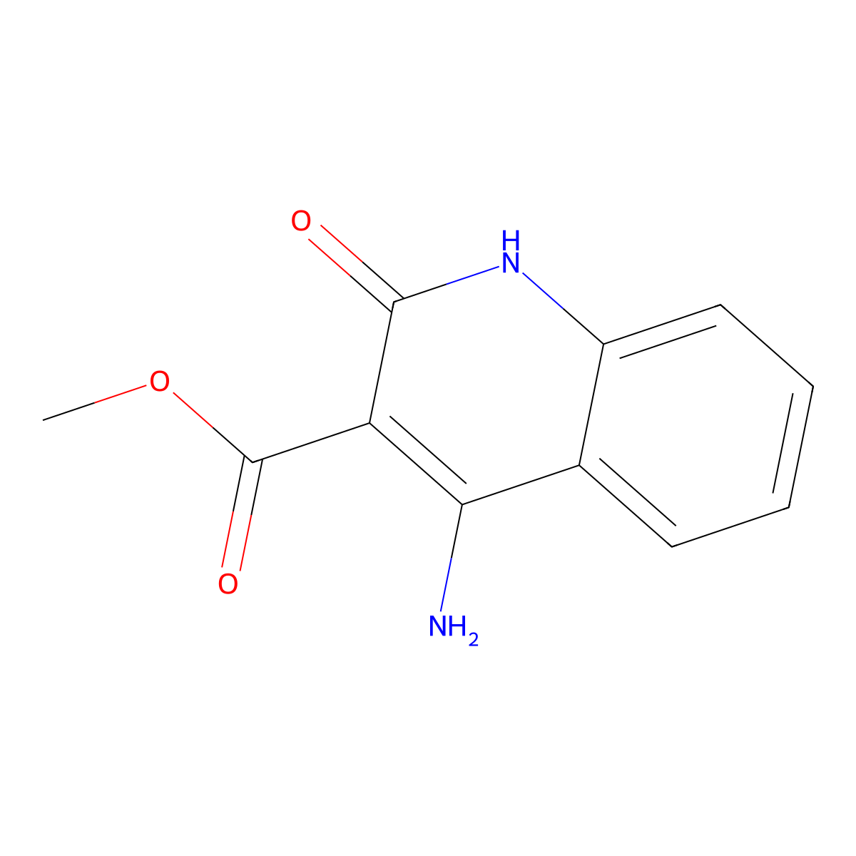 Methyl 4-amino-2-oxo-1,2-dihydroquinoline-3-carboxylate molecular structure, CAS 130427-04-2
