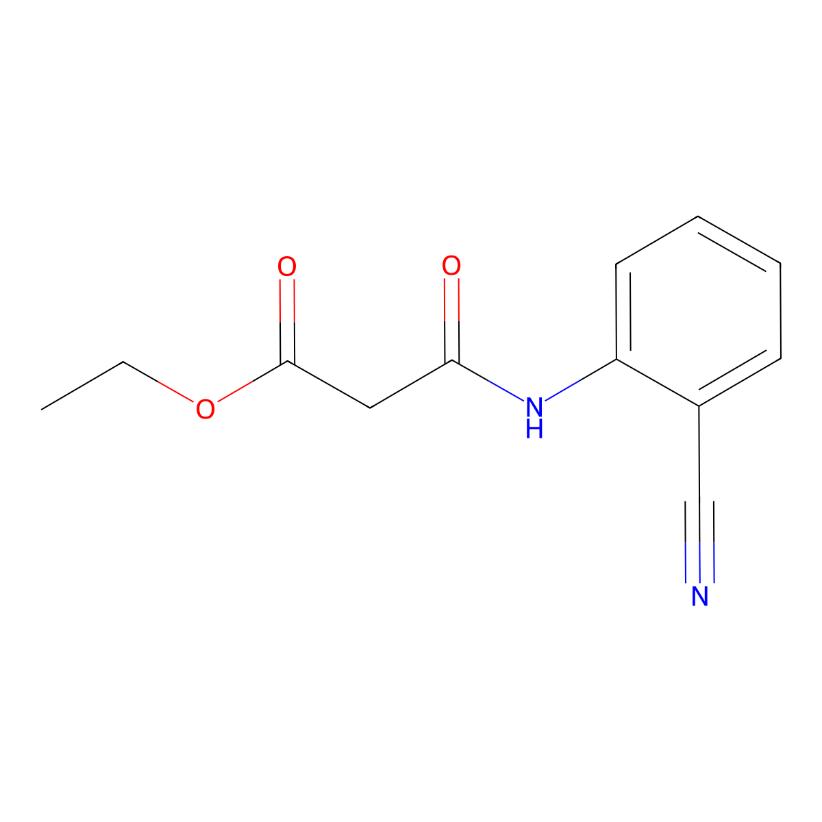 Ethyl 3-[(2-cyanophenyl)amino]-3-oxopropanoate molecular structure, CAS 130427-06-4