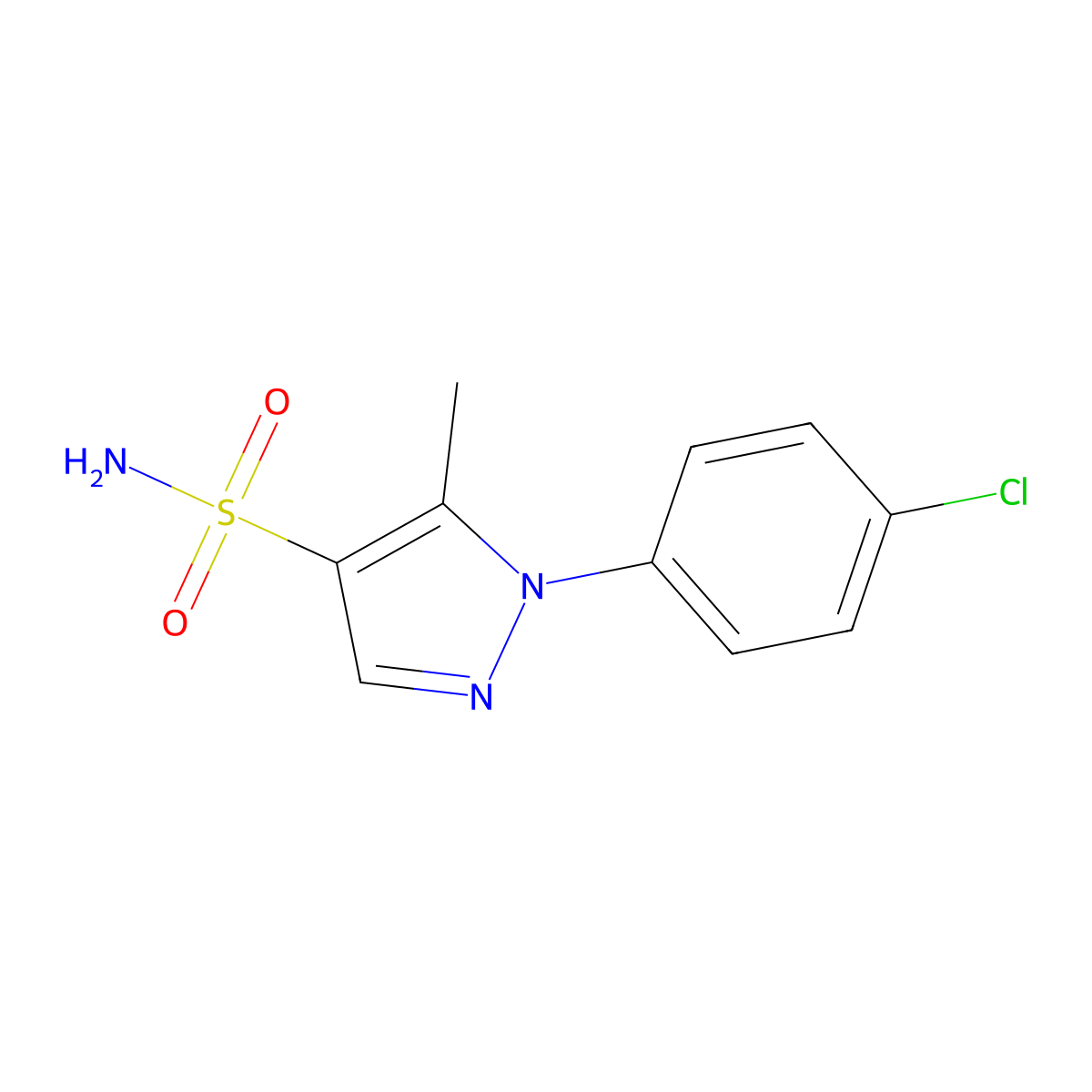 1-(4-chlorophenyl)-5-methyl-1H-pyrazole-4-sulfonamide molecular structure, CAS 1304289-74-4