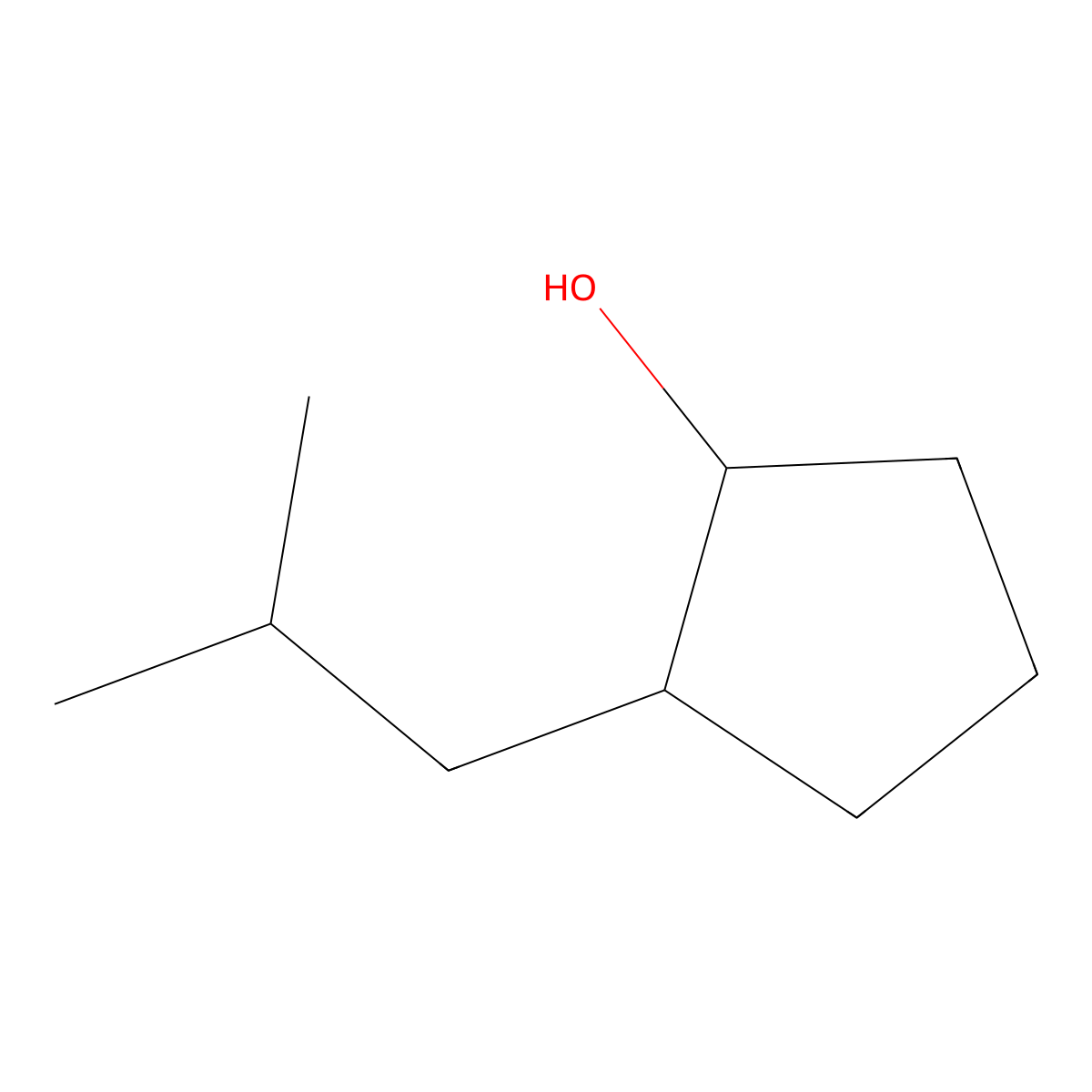 2-(2-Methylpropyl)cyclopentan-1-ol molecular structure, CAS 1304292-95-2