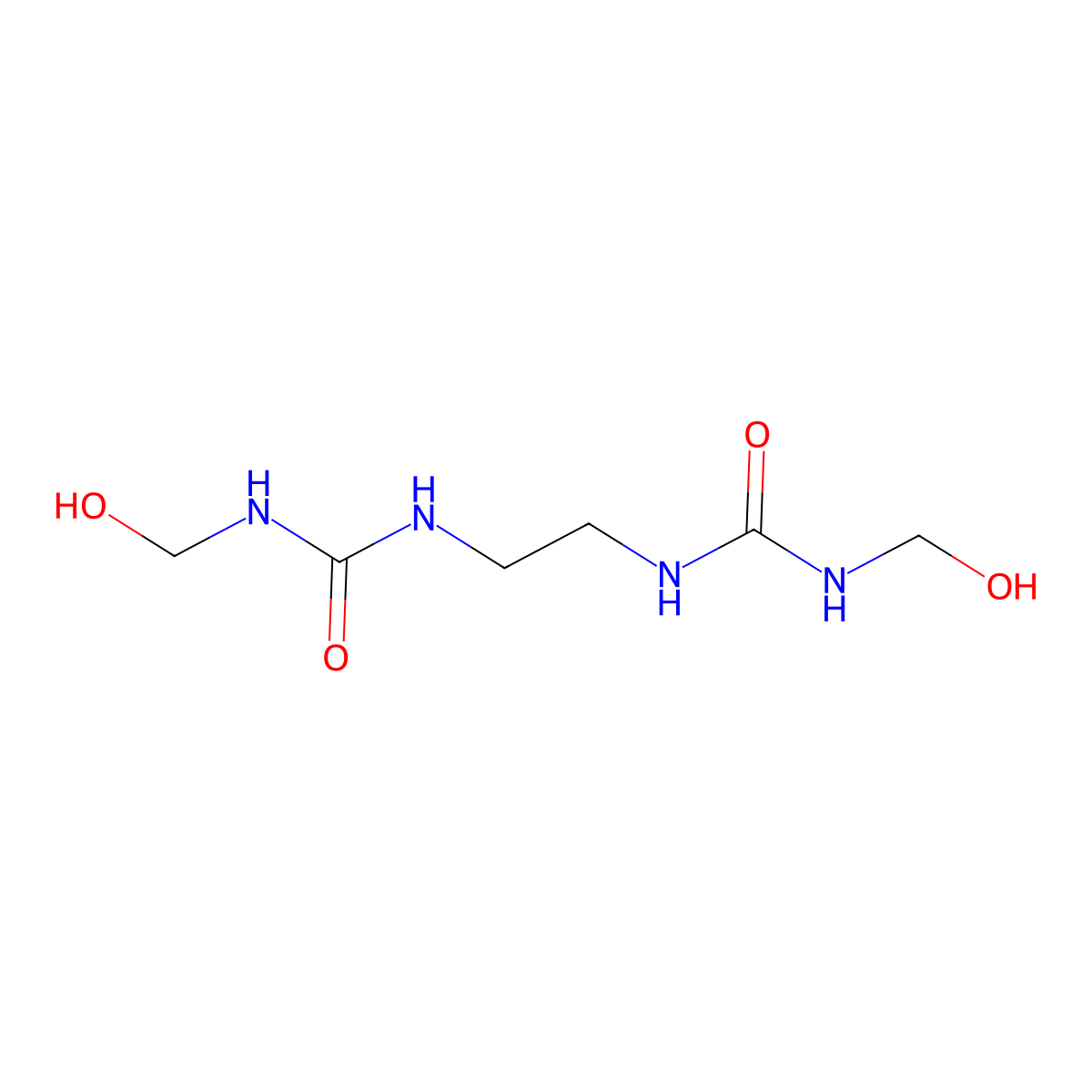 3,3'-Bis(hydroxymethyl)-1,1'-ethylenediurea molecular structure, CAS 13043-10-2