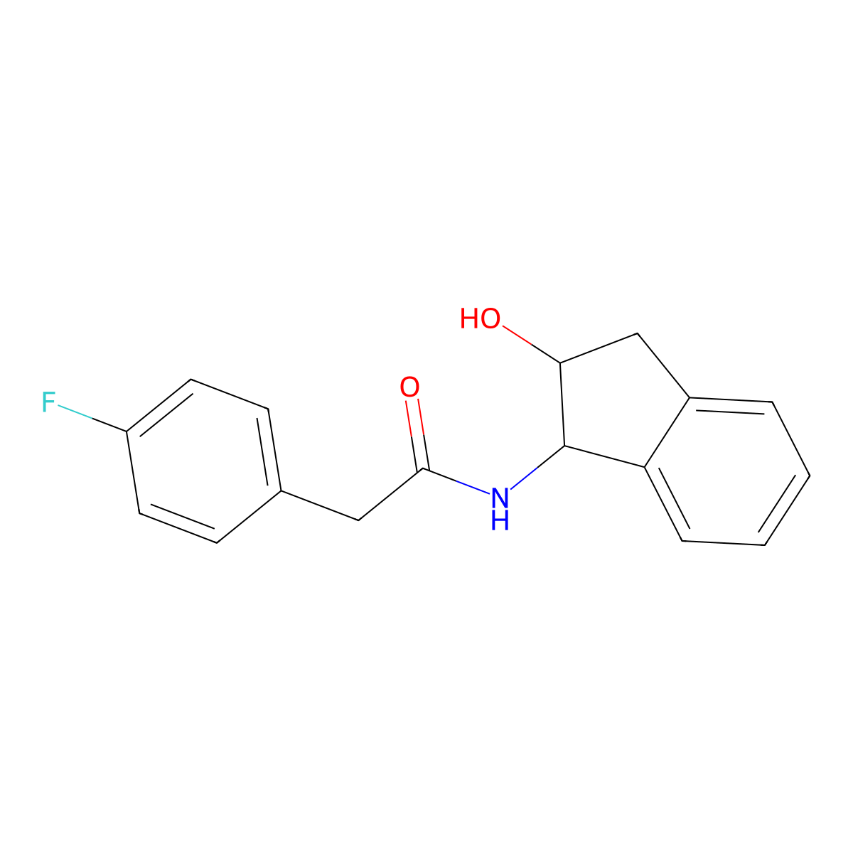 2-(4-fluorophenyl)-N-(2-hydroxy-2,3-dihydro-1H-inden-1-yl)acetamide molecular structure, CAS 1304311-51-0