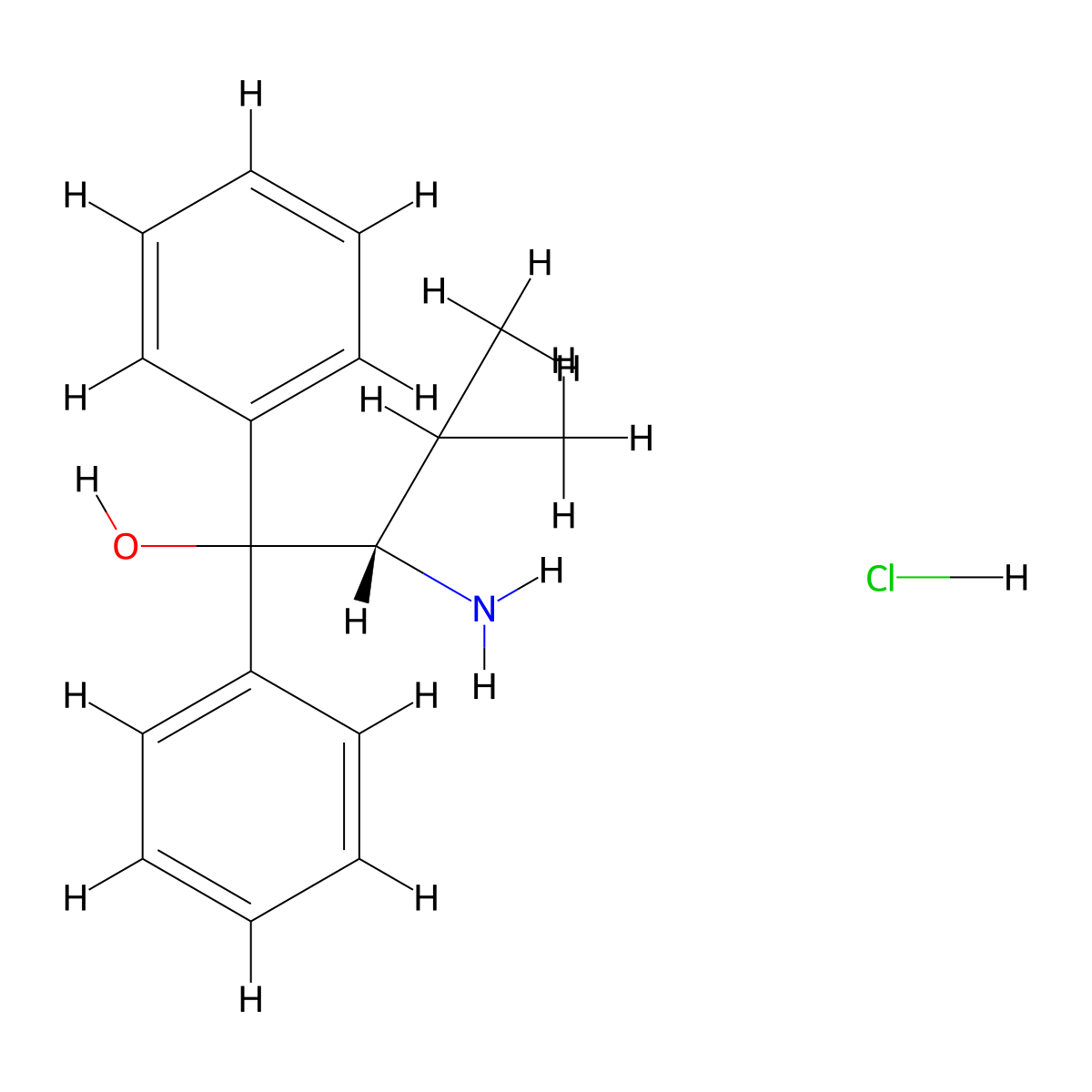 (S)-2-Amino-3-methyl-1,1-diphenylbutan-1-ol hydrochloride molecular structure, CAS 130432-39-2