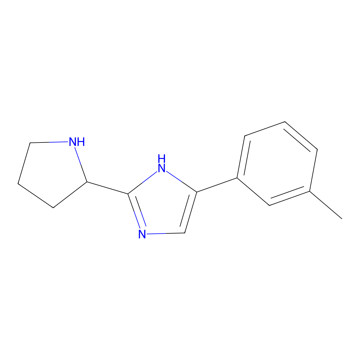 4-(3-Methylphenyl)-2-(pyrrolidin-2-yl)-1H-imidazole molecular structure, CAS 1304328-15-1