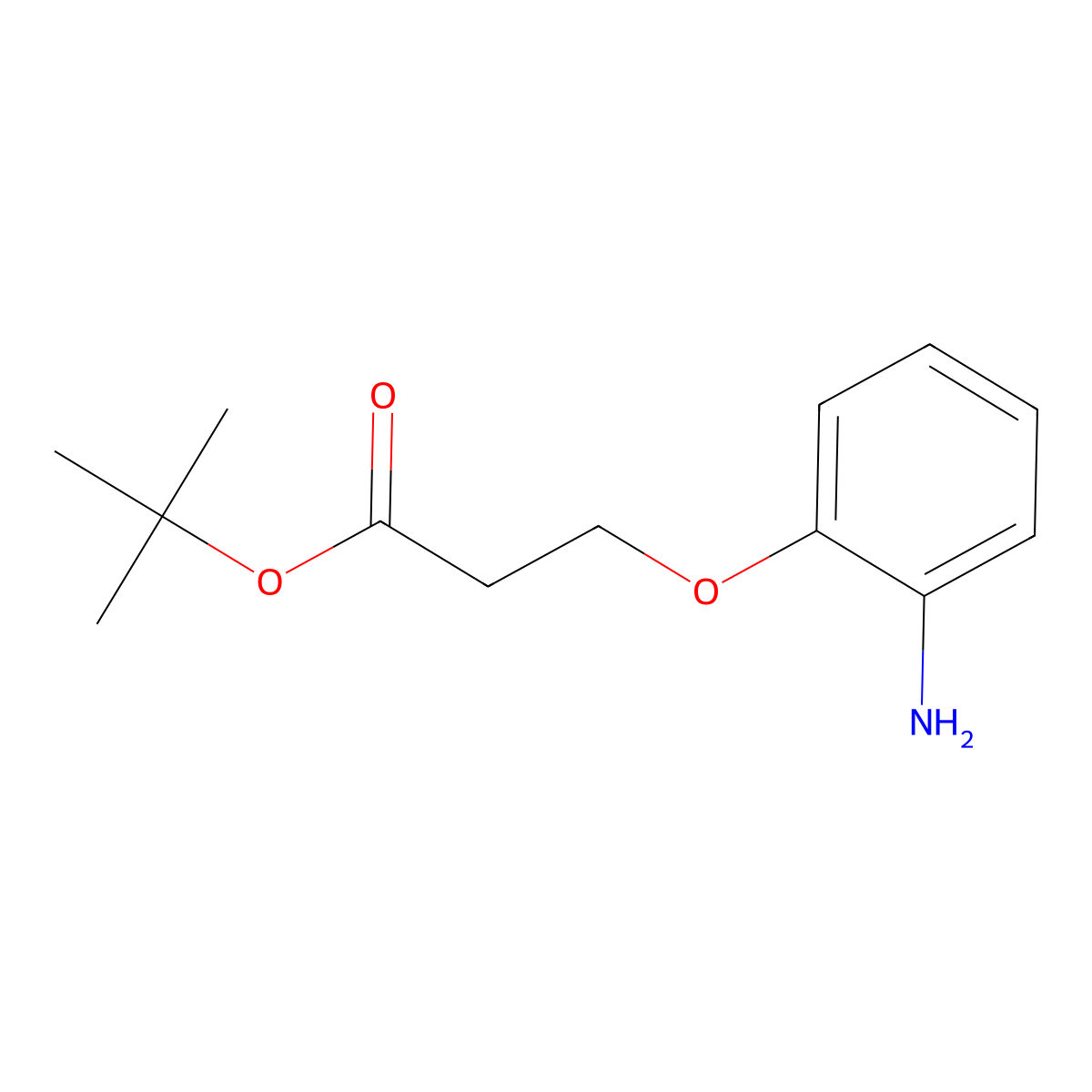 Tert-butyl 3-(2-aminophenoxy)propanoate molecular structure, CAS 1304328-22-0