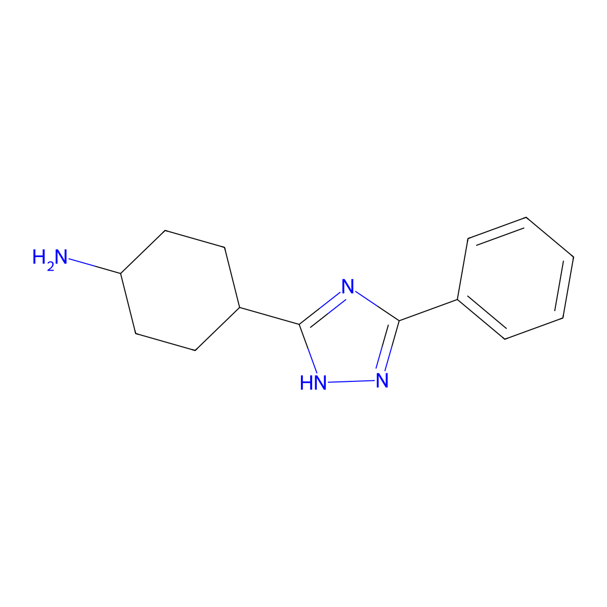 4-(3-phenyl-1H-1,2,4-triazol-5-yl)cyclohexan-1-amine molecular structure, CAS 1304331-48-3