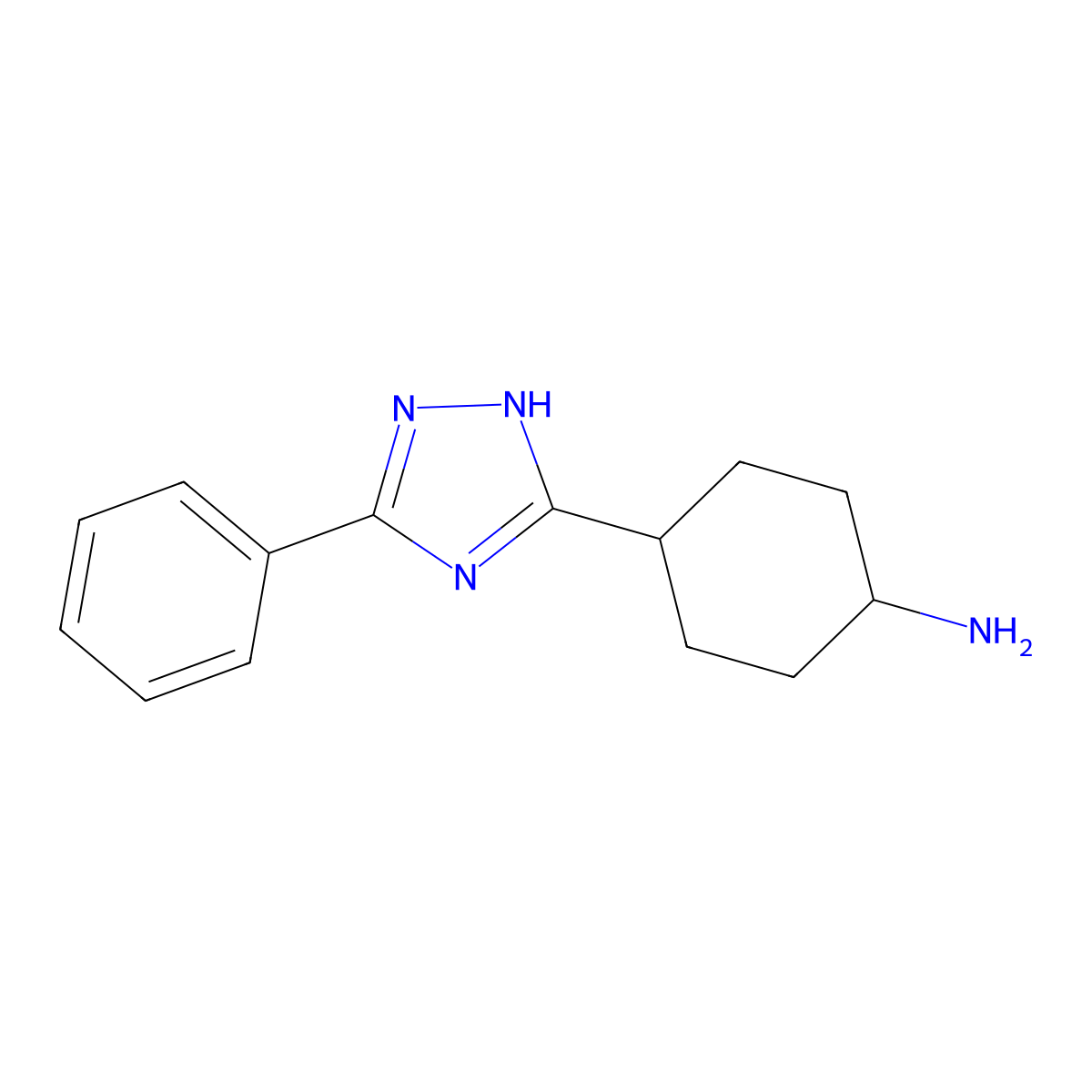 4-(3-phenyl-1H-1,2,4-triazol-5-yl)cyclohexan-1-amine molecular structure, CAS 1304331-48-3