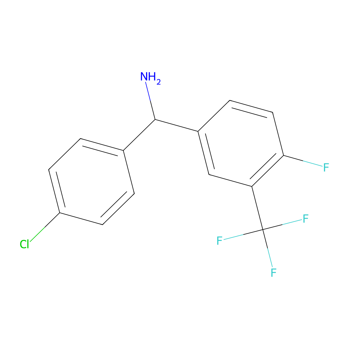 1-(4-Chlorophenyl)-1-[4-fluoro-3-(trifluoromethyl)phenyl]methanamine molecular structure, CAS 1304339-01-2
