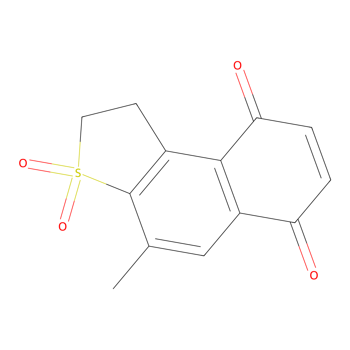 Naphtho[2,1-b]thiophene-6,9-dione, 1,2-dihydro-4-methyl-, 3,3-dioxide molecular structure, CAS 130439-83-7