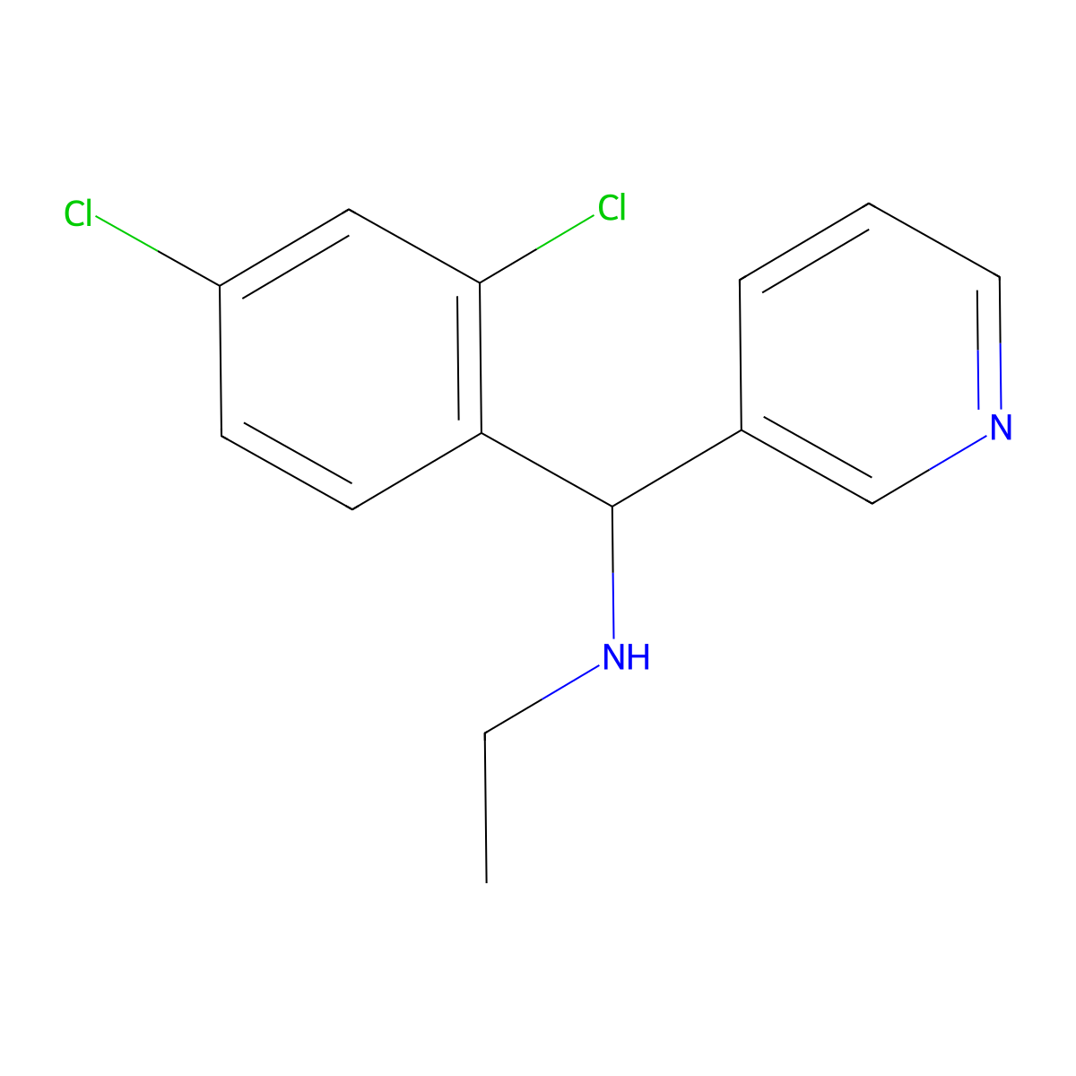 [(2,4-Dichlorophenyl)(pyridin-3-yl)methyl](ethyl)amine molecular structure, CAS 1304390-10-0