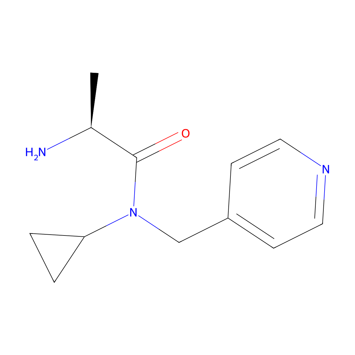 (S)-2-Amino-N-cyclopropyl-N-pyridin-4-ylmethyl-propionamide molecular structure, CAS 1304396-84-6